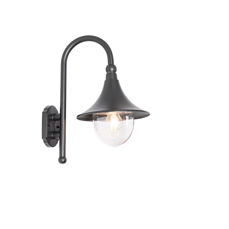 Klassieke buiten wandlamp zwart IP44 - Daphne