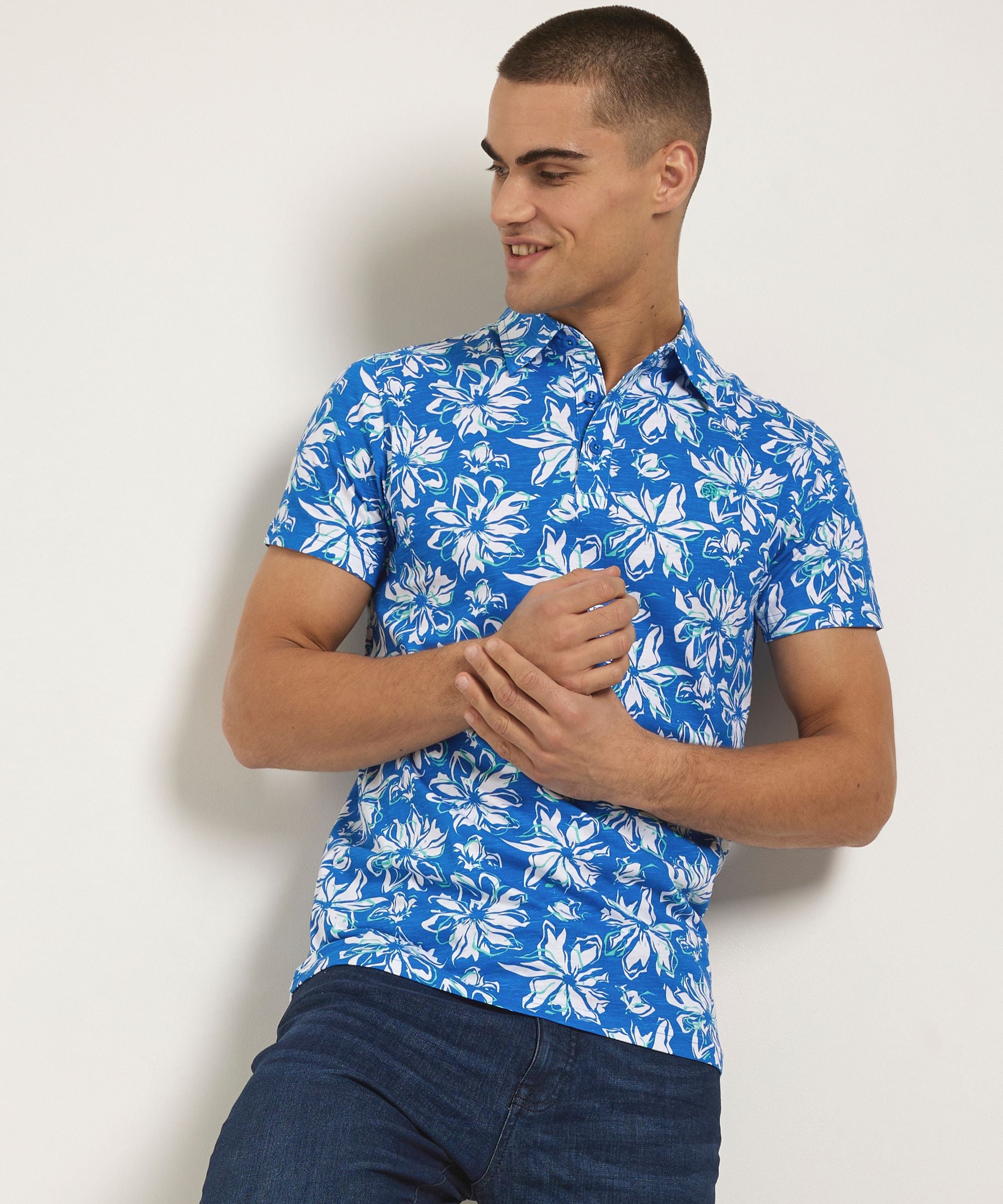 polo met bloemenprint