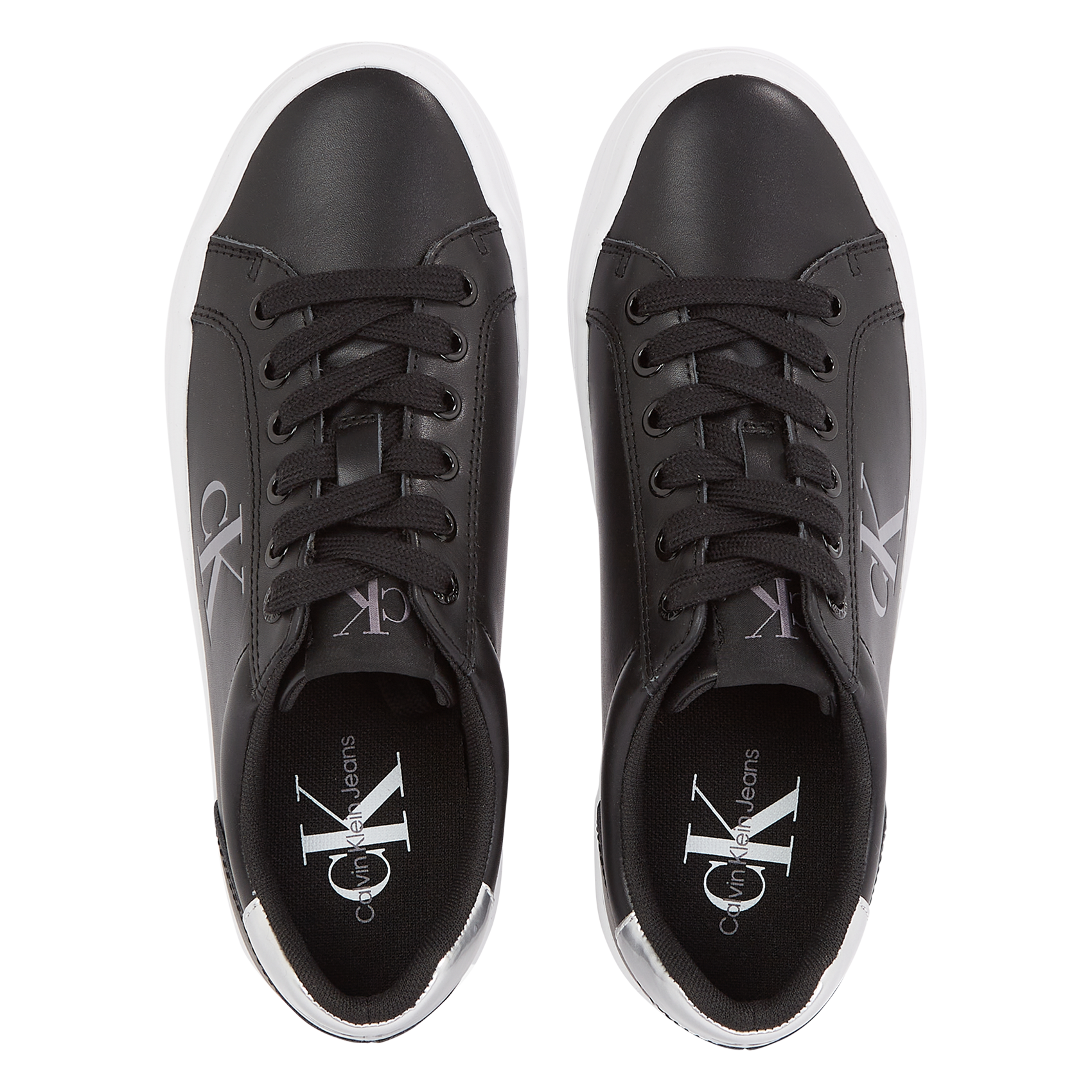 Baskets compensées en cuir | Noir