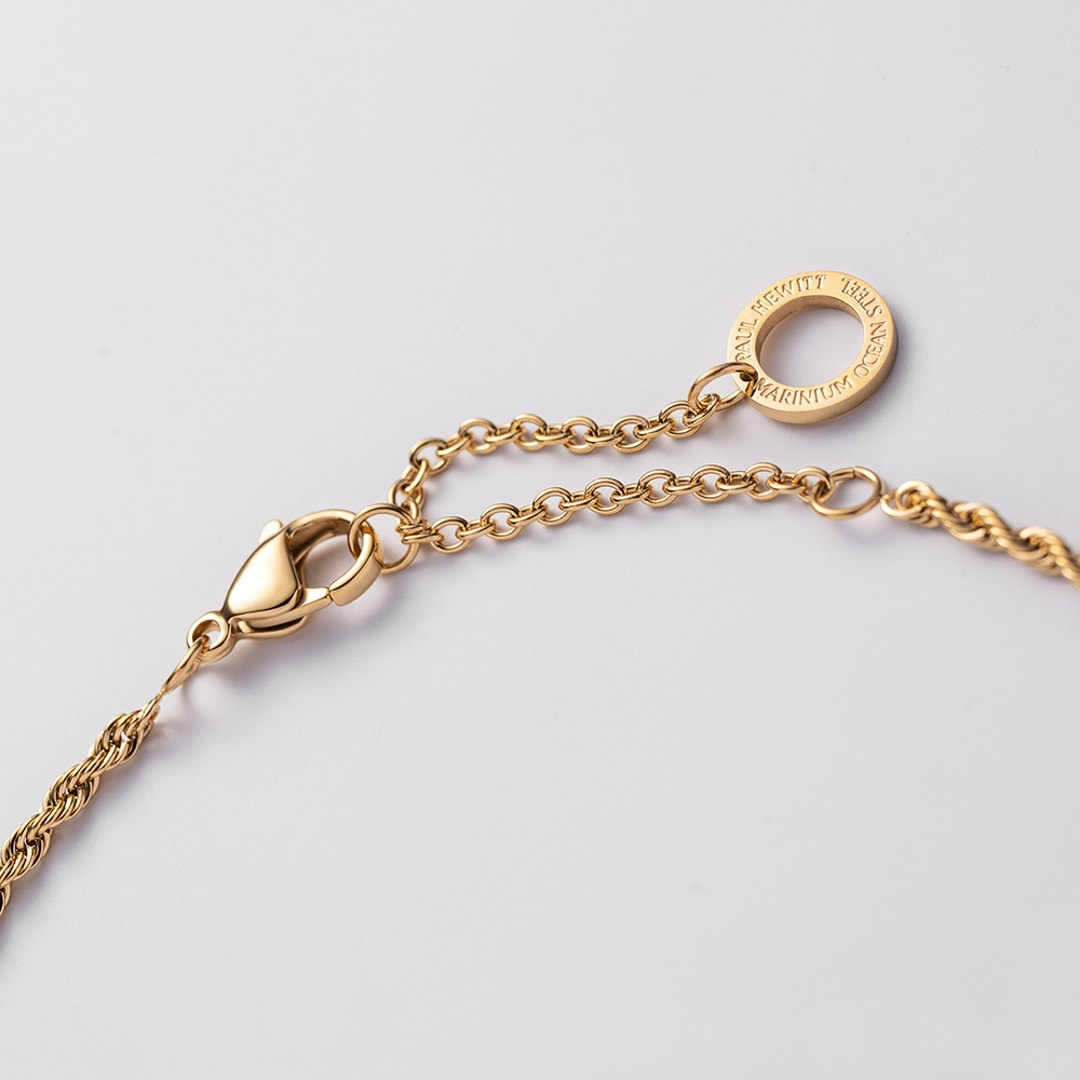 Paul Hewitt Charm-Halskette Rope Chain Marinium Ocean Steel Goldig