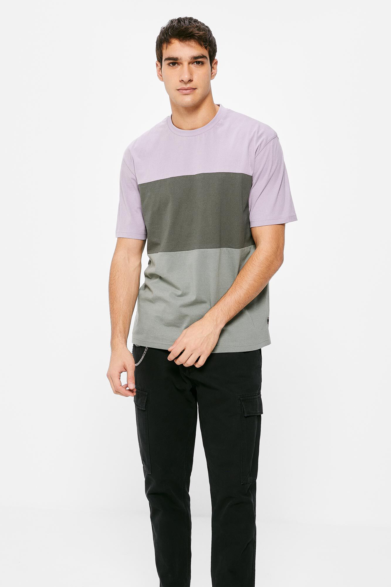 Camiseta de cor sólida - roxa