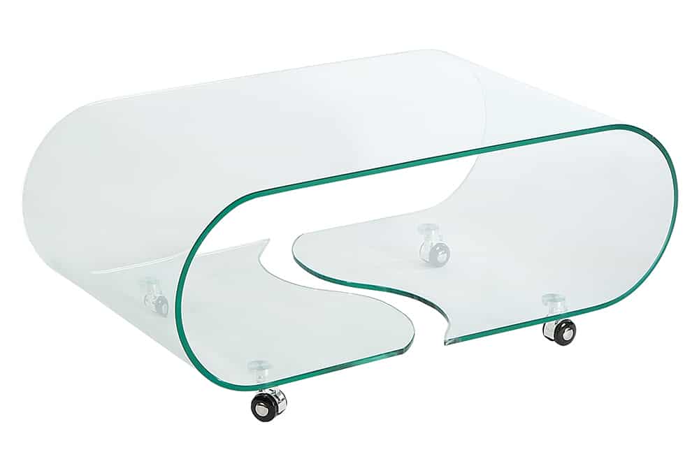 Extravaganter Glas Couchtisch FANTOME 90cm transparent