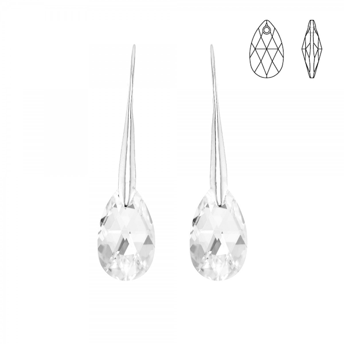 Boucles d'oreilles SC Crystal ornées de Cristaux scintillants