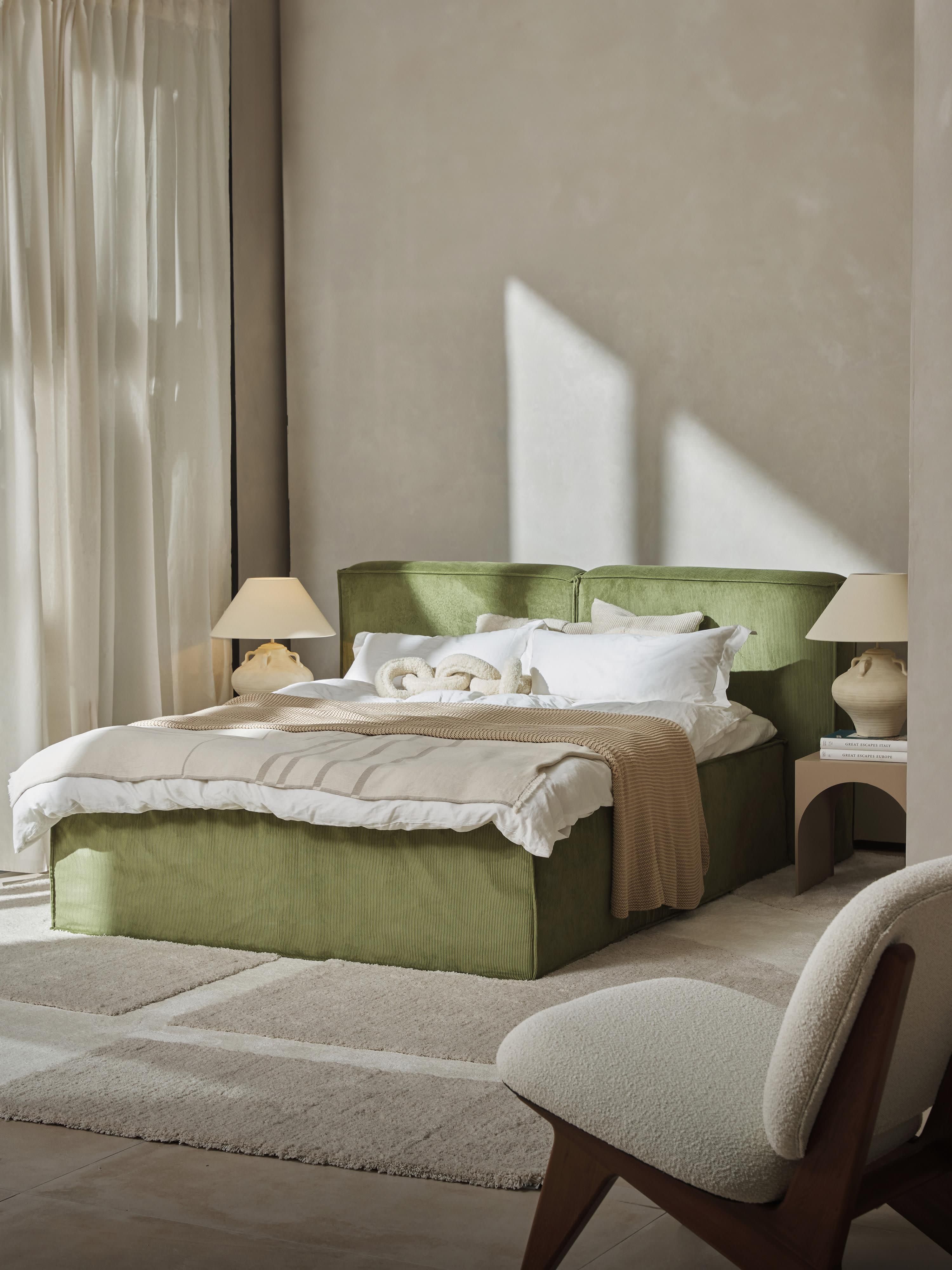 Corduroy boxspring bed Lennon
