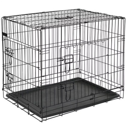 gaiola de metal preta para animais de estimação