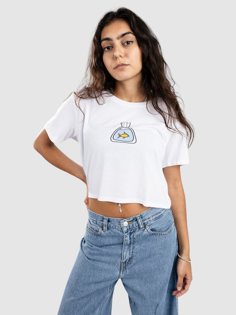 A.LAB Goldfishy Cropped T-Shirt white