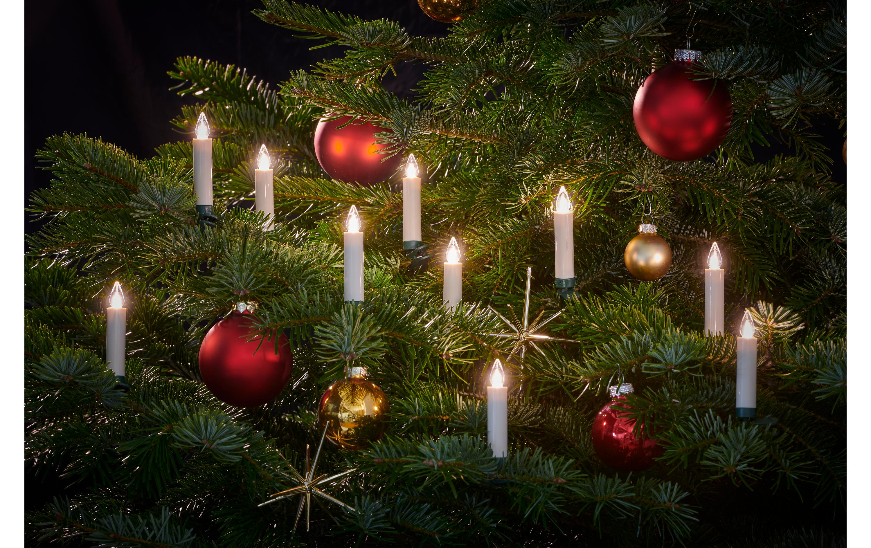 LED Baumkerze SuperLight Flame, Elfenbein, 12er-Starter SetLED Christbaumkerze