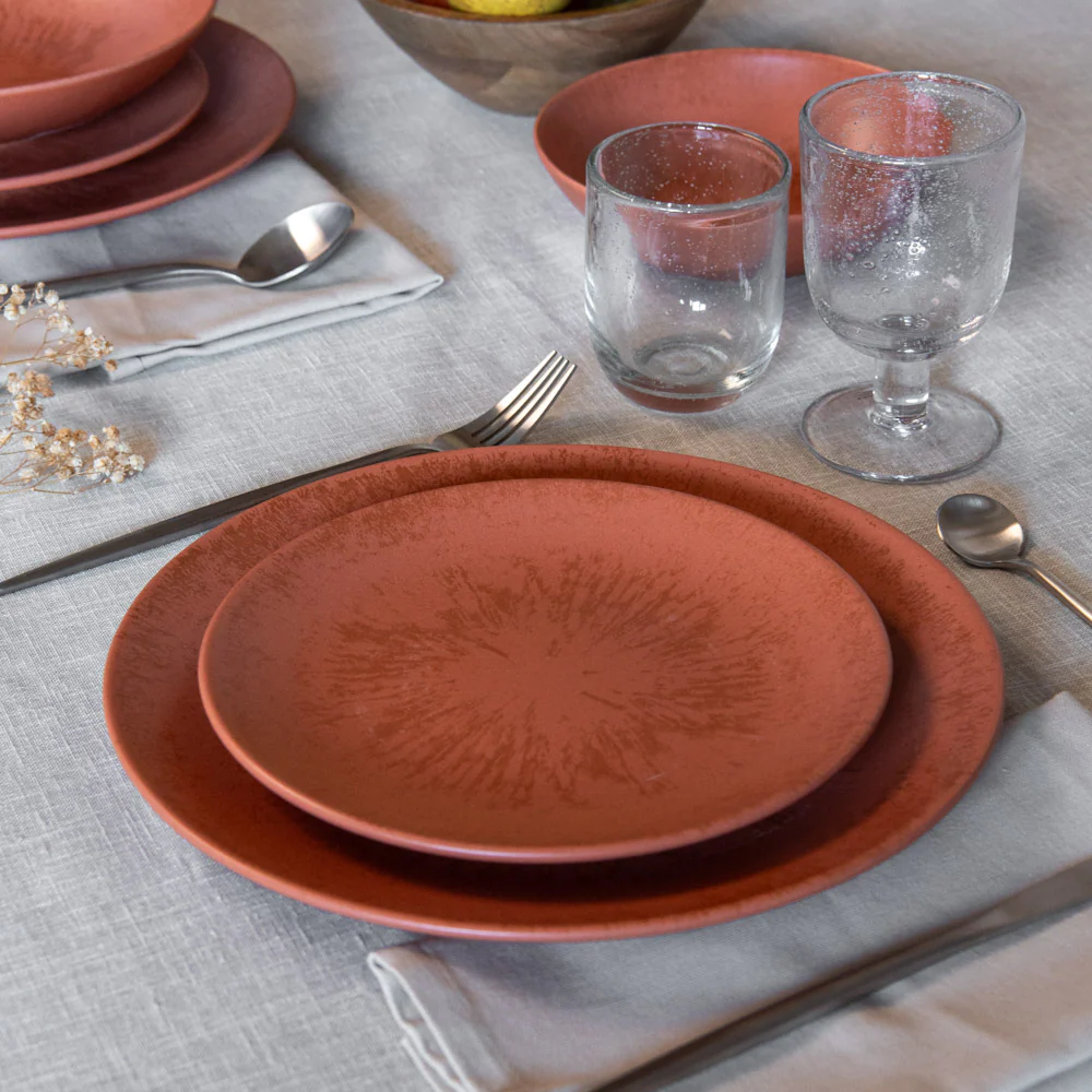 Assiette plate Onyx 27 cm Terracotta (lot de 6) Table passion