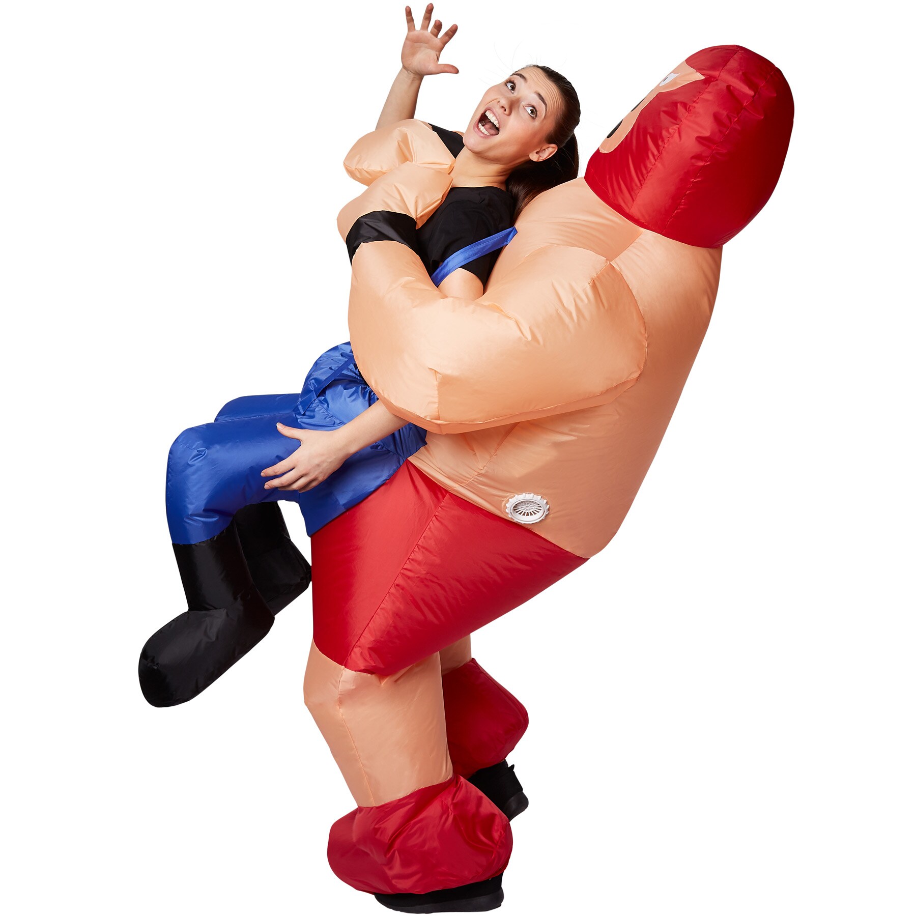 tectake® Selbstaufblasbares Aufsitzkostüm Wrestler