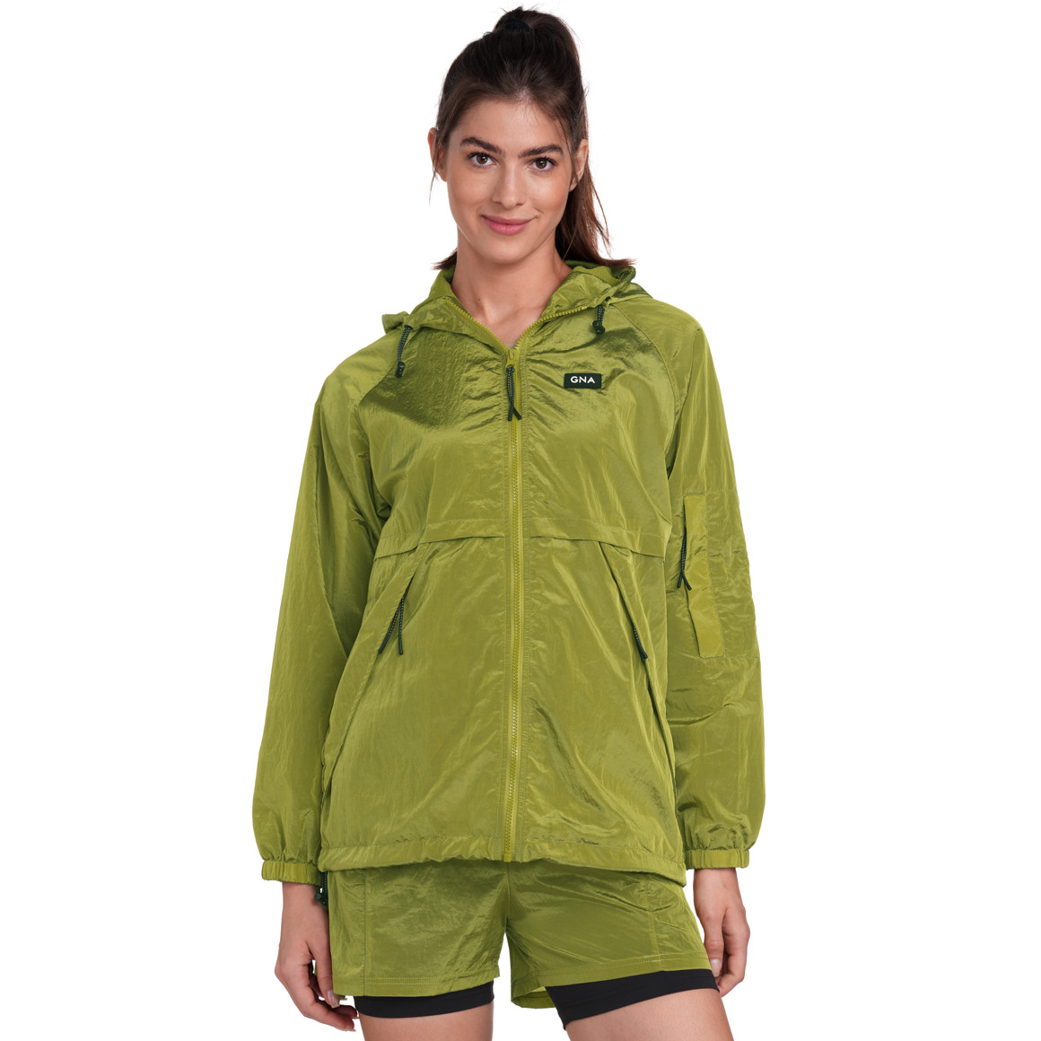 Gina Sports Damen Sport-Jacke mit Kapuze gelbgrün