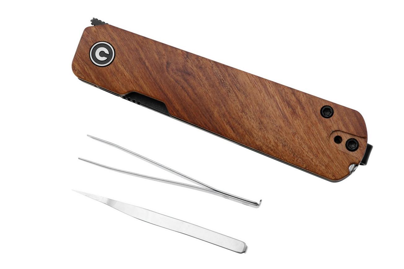 CIVIVI Sendy C21004A-2 Blackwashed Nitro-V, Guibourtia Wood, zakmes, Ben Petersen design