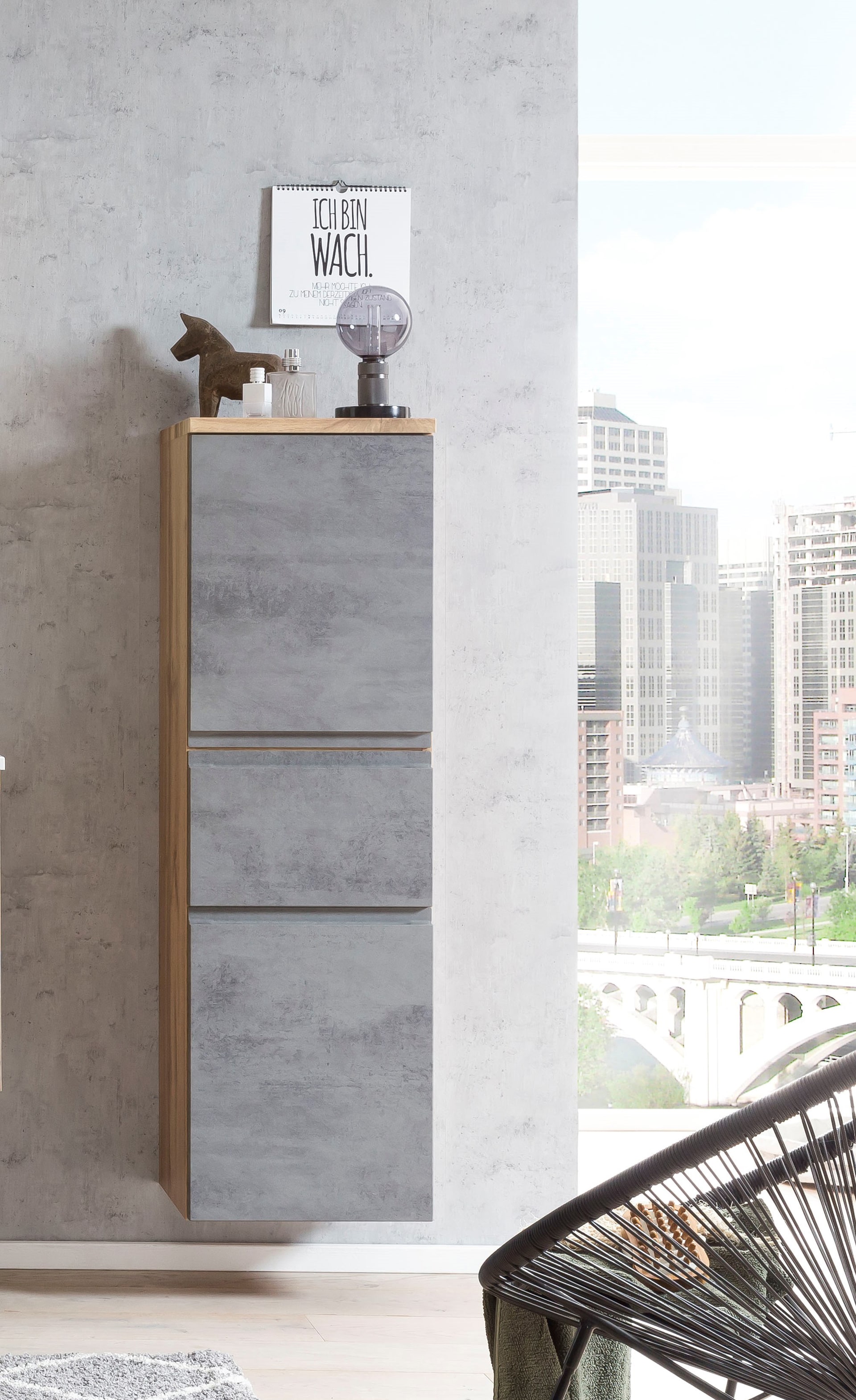 Bad-Midischrank GENT hellgrau/braun 40cm