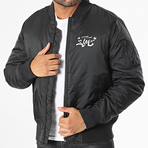 Veste Bomber Gorille Graffiti Head Noir Reflex Rouge