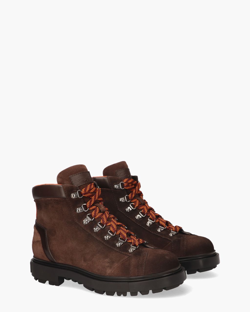 Santoni 18190 Donkerbruin Heren Veterboots