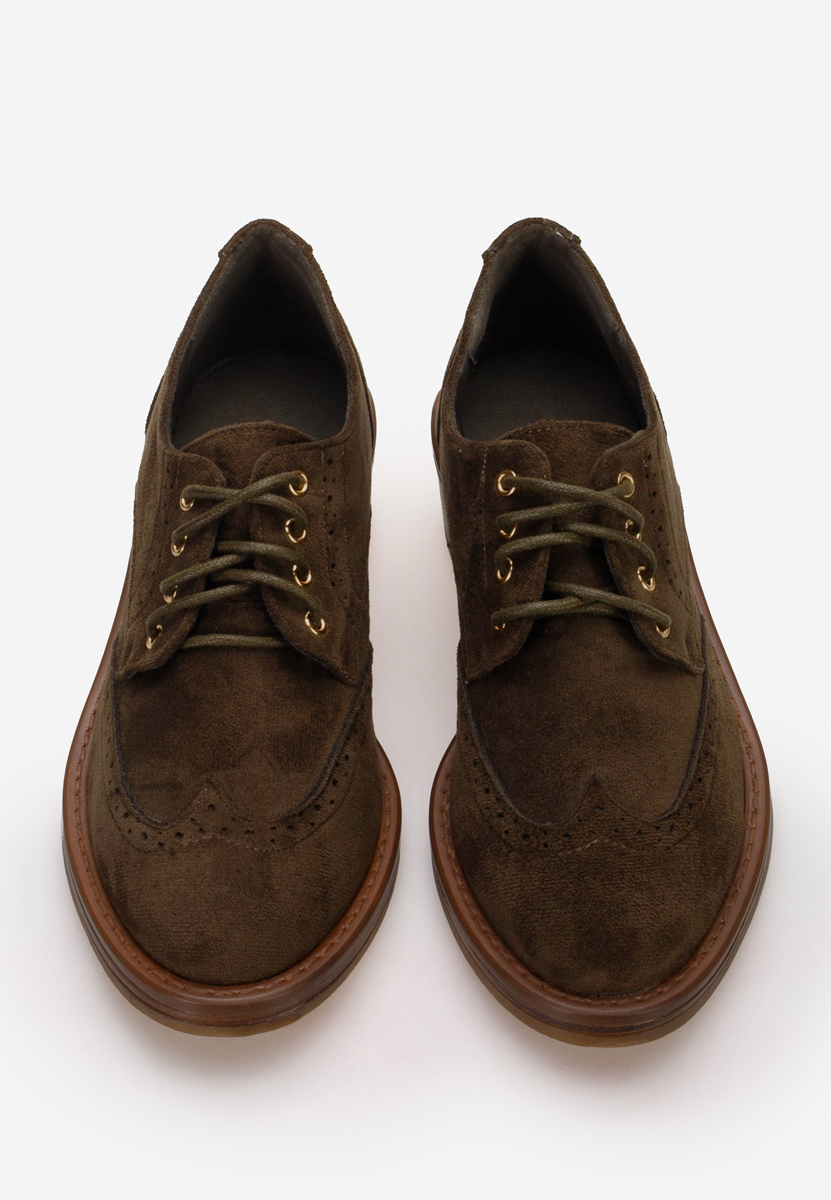 Chaussures à talon et lacets vert Slick