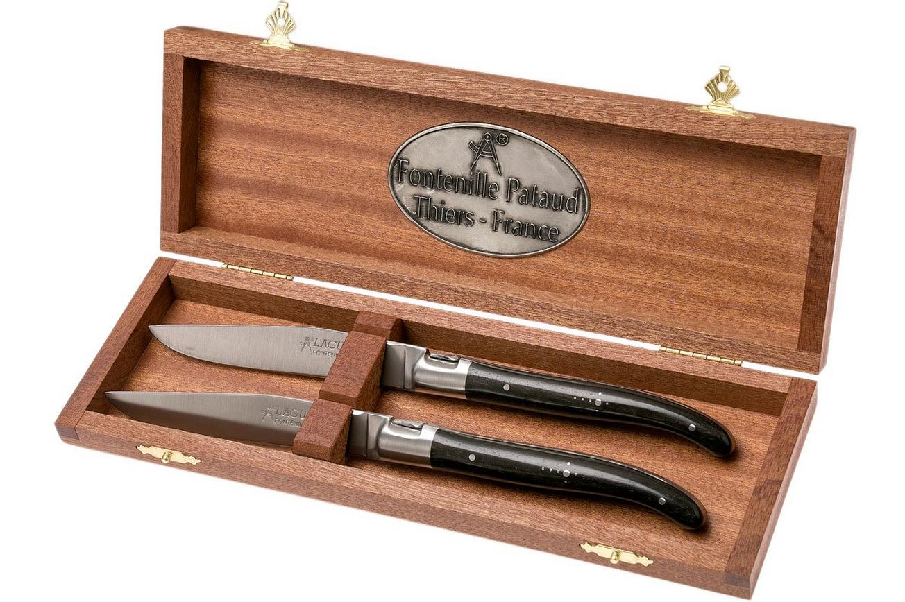 Fontenille Pataud 2dlg steakmessenset, ebony hout