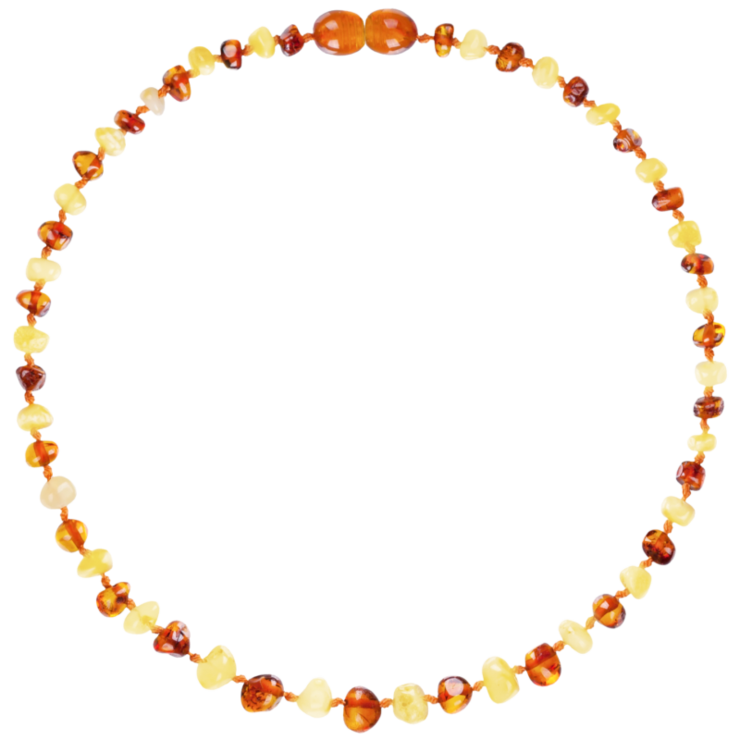 Barnsteen | Ketting | Glimmend | Baroque 2 colors Milk/Cognac | 32 cm