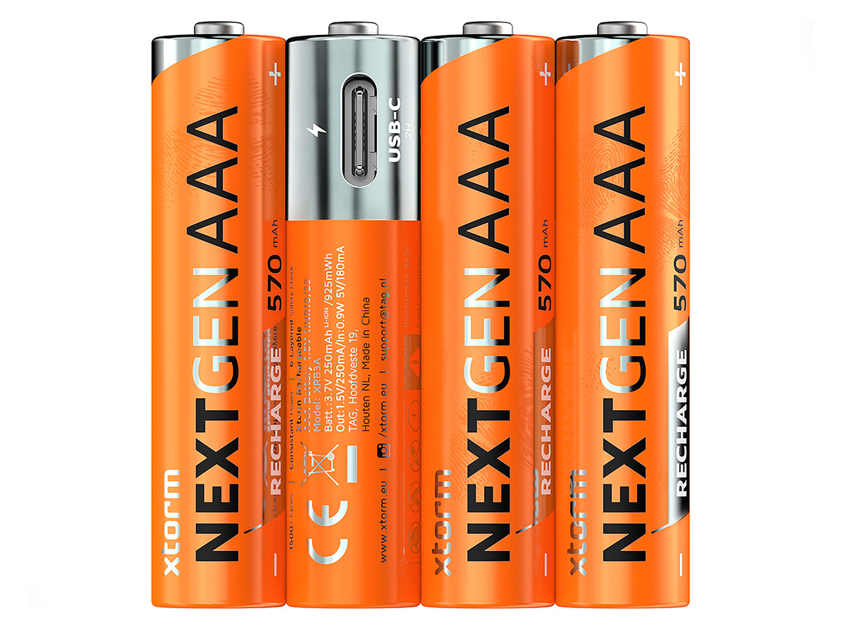 Xtorm NextGen USB-C Rechargeable AAA Batterijen - Set van 4