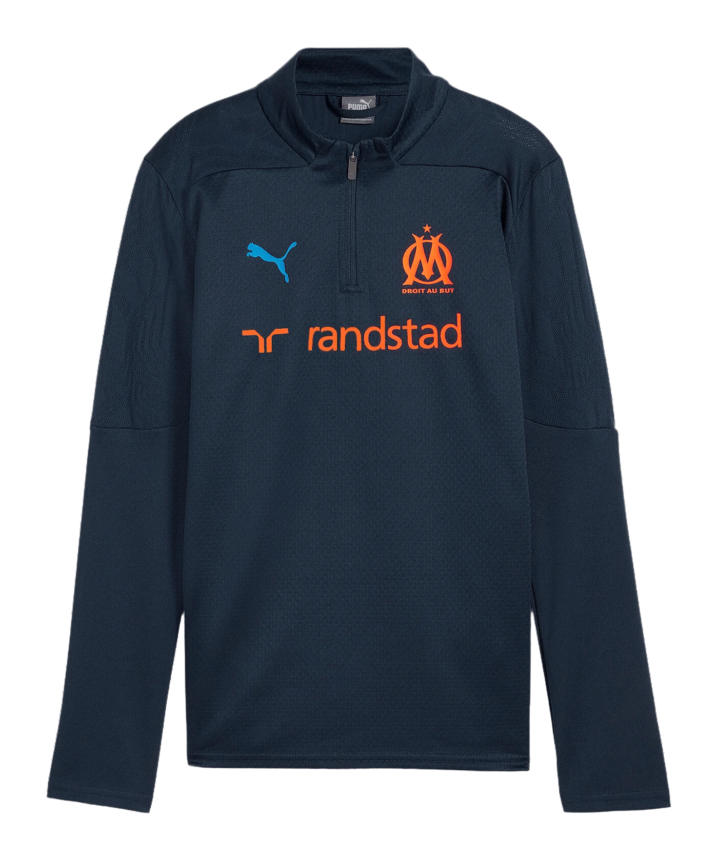 PUMA Olympique Marseille 1/4 Zip Sweatshirt Kids Blau F24