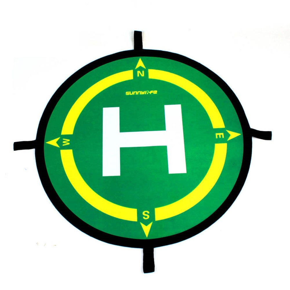 (Ø49cm) Faltbarer Drohnen Landeplatz Flug Spielzeug Landing Pad mit Reflektoren / Tragetasche - Grün