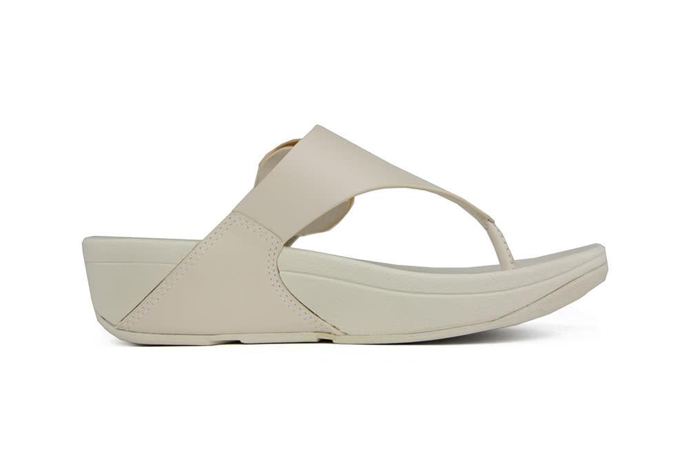 FitFlop Lulu Resin Buckle Toe Post Paris Beige