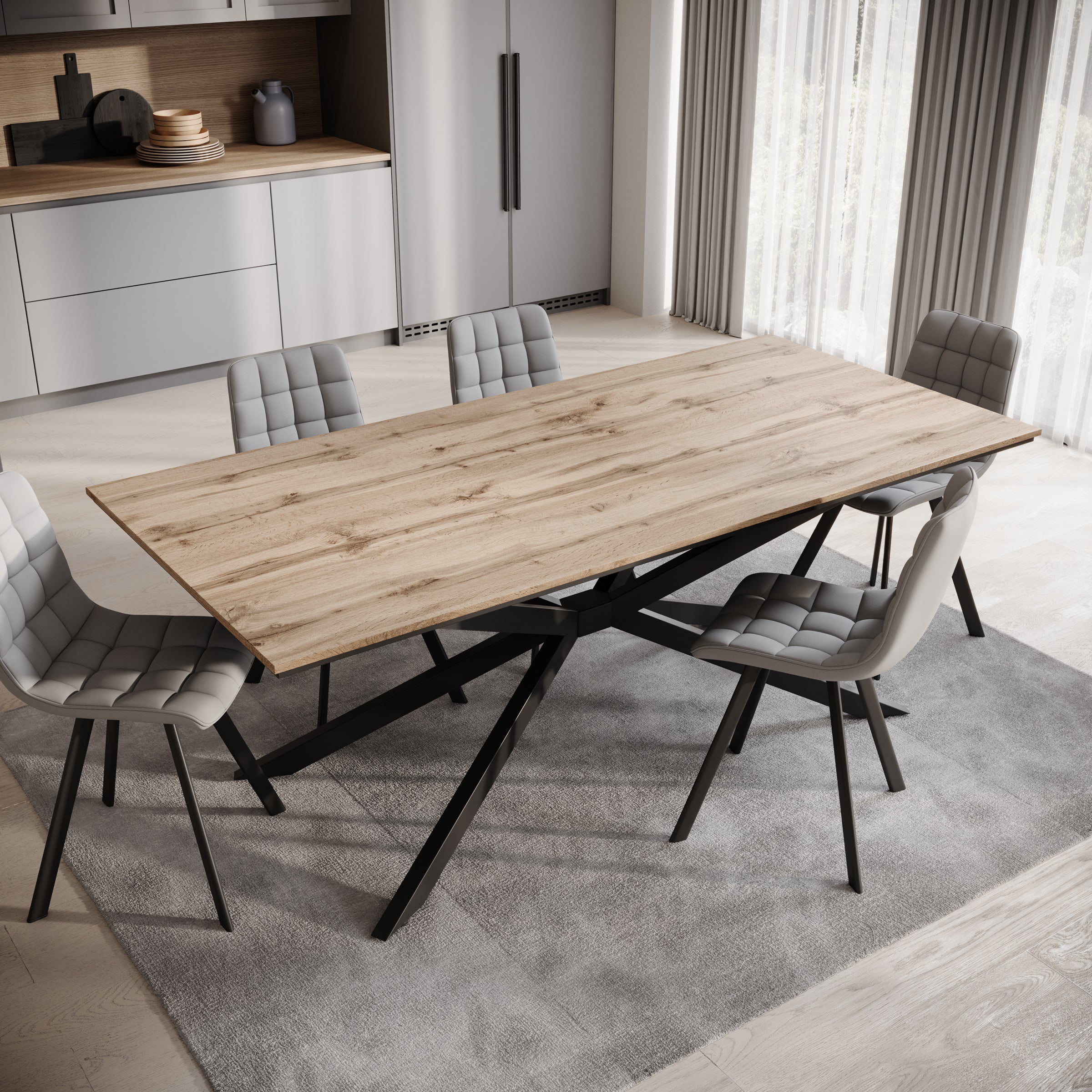 Faithley - Eetkamertafel - Eiken - 190x90x74 cm