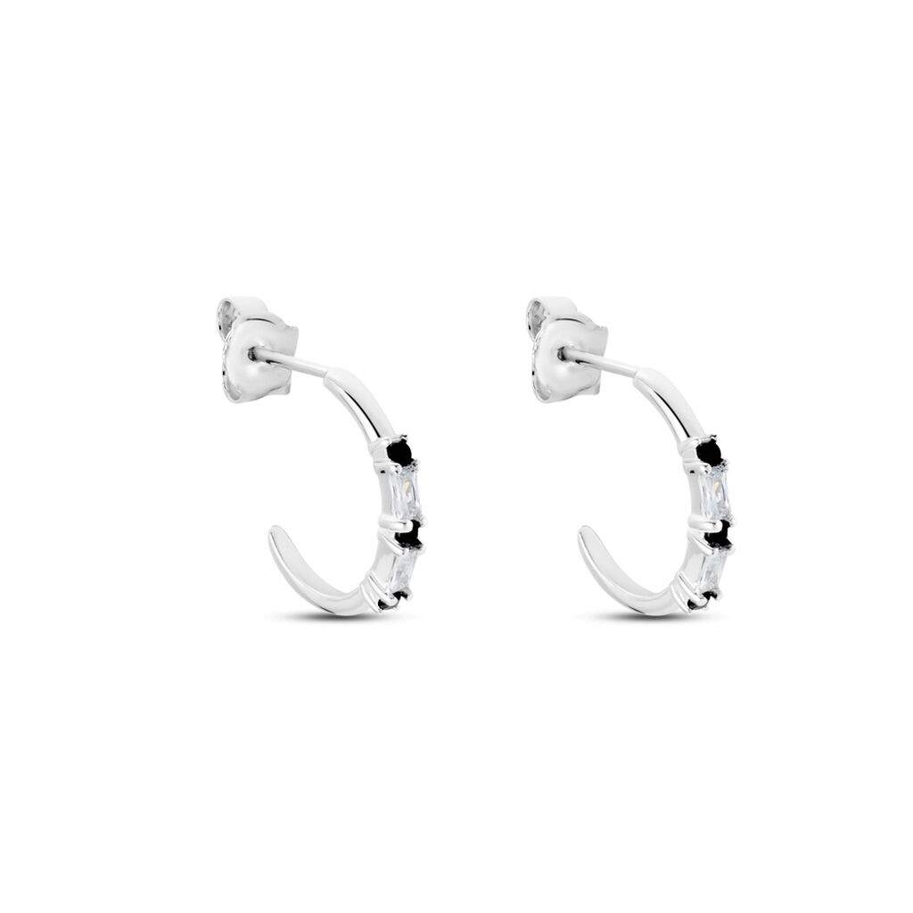 Créoles Adriana Argent Blanc Oxyde De Zirconium