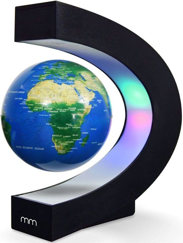 MikaMax Zwevende Wereldbol - LED Verlichting - 3 Kleuren - ø 8,5 cm