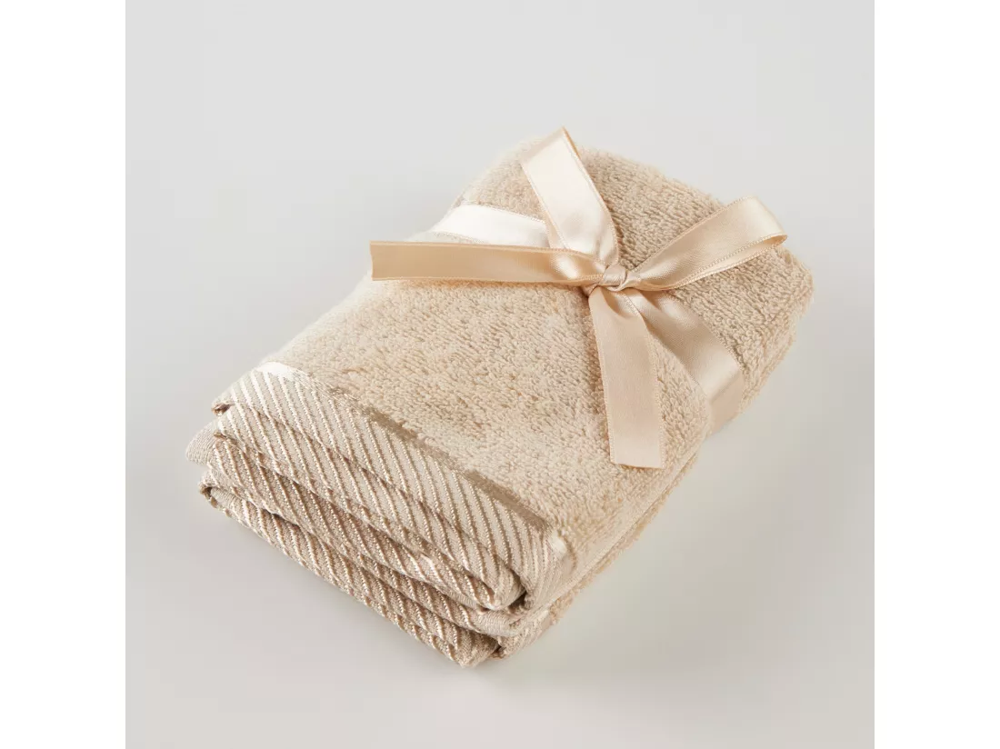 Lot de 2 Serviettes Bambo 30x30 Beige Moyen