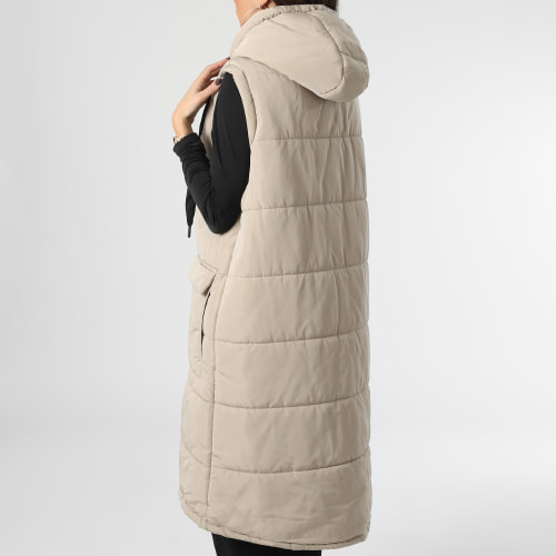 Doudoune Capuche Longue Femme Fanta Beige