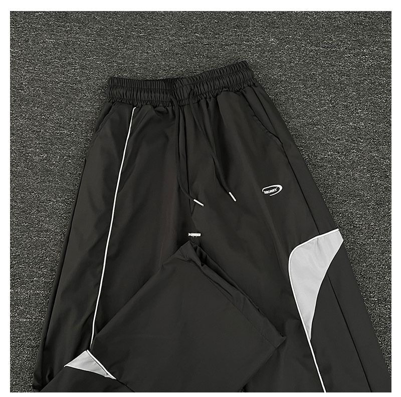 Mimiyox - Hoge taille kleurblok wijde joggingbroek