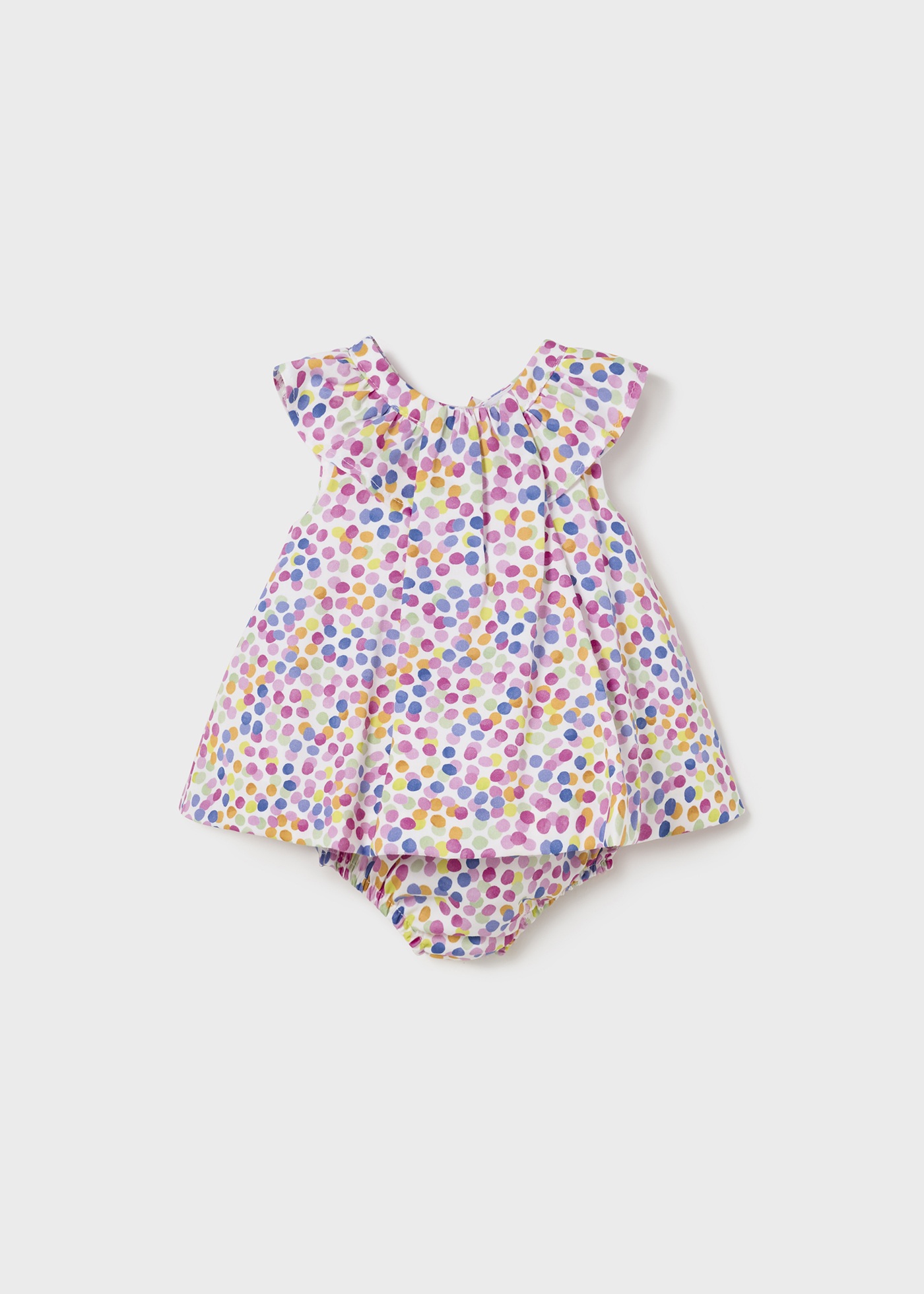 Vestido de cetim para recém-nascido em formato de pera com capa para fralda.