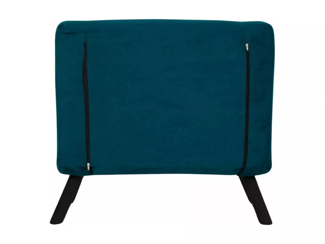Fauteuil convertible Yolanda Métal Noir et Tissu Bleu canard