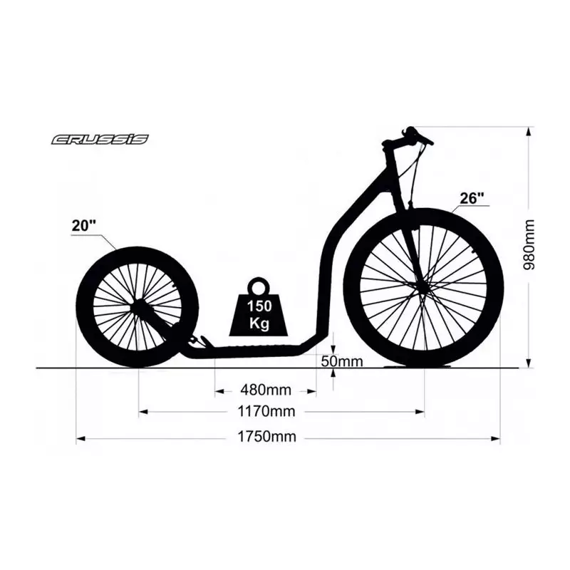 Trottinette Footbike CRUSSIS Urban 4.1 White 26/20