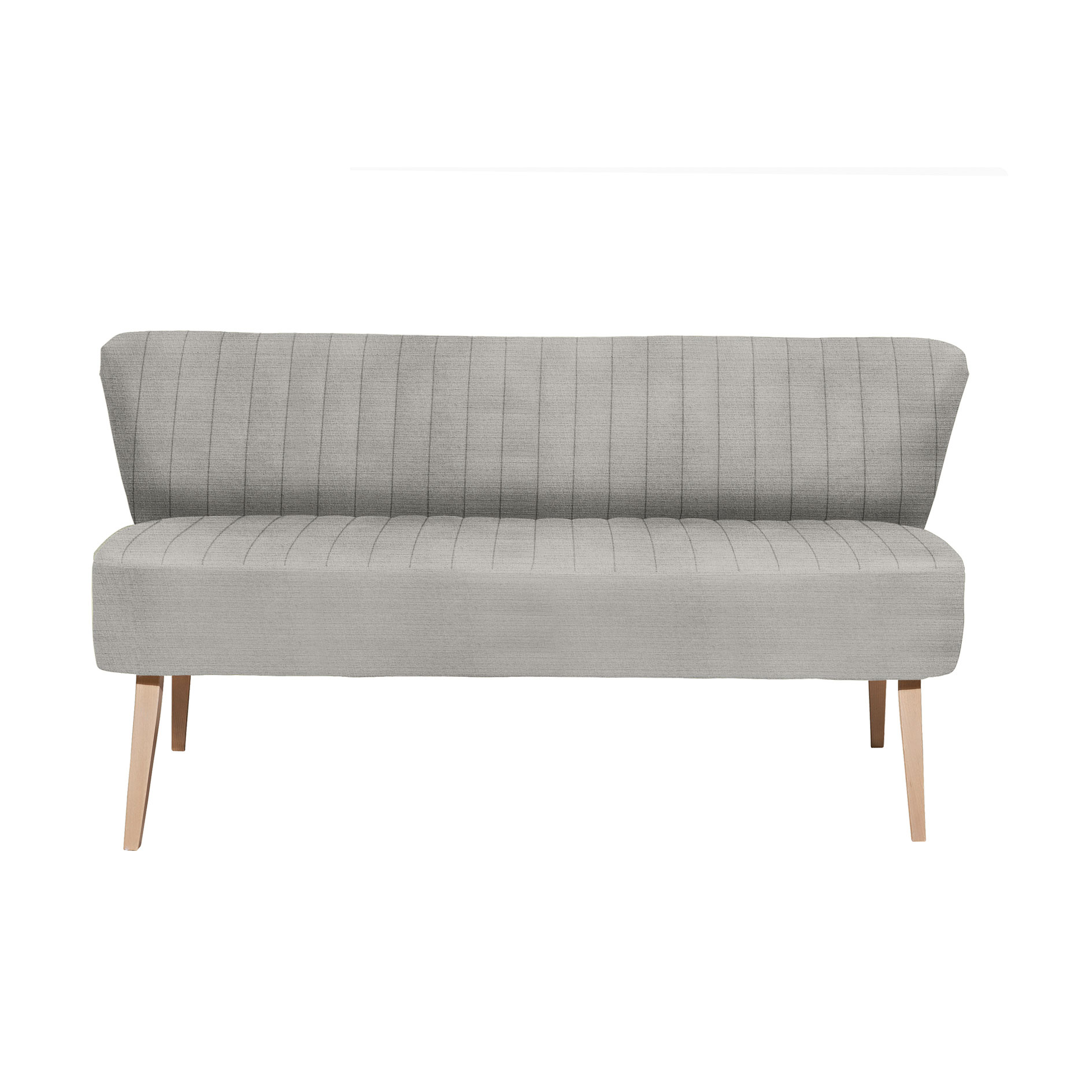 Bank - silber - Massivholz - 182 cm
