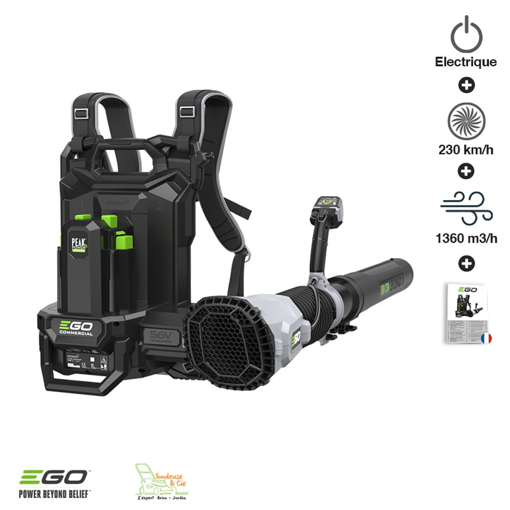 Souffleur professionnel 1360m3 heure ego lbp8000e harnais dorsal