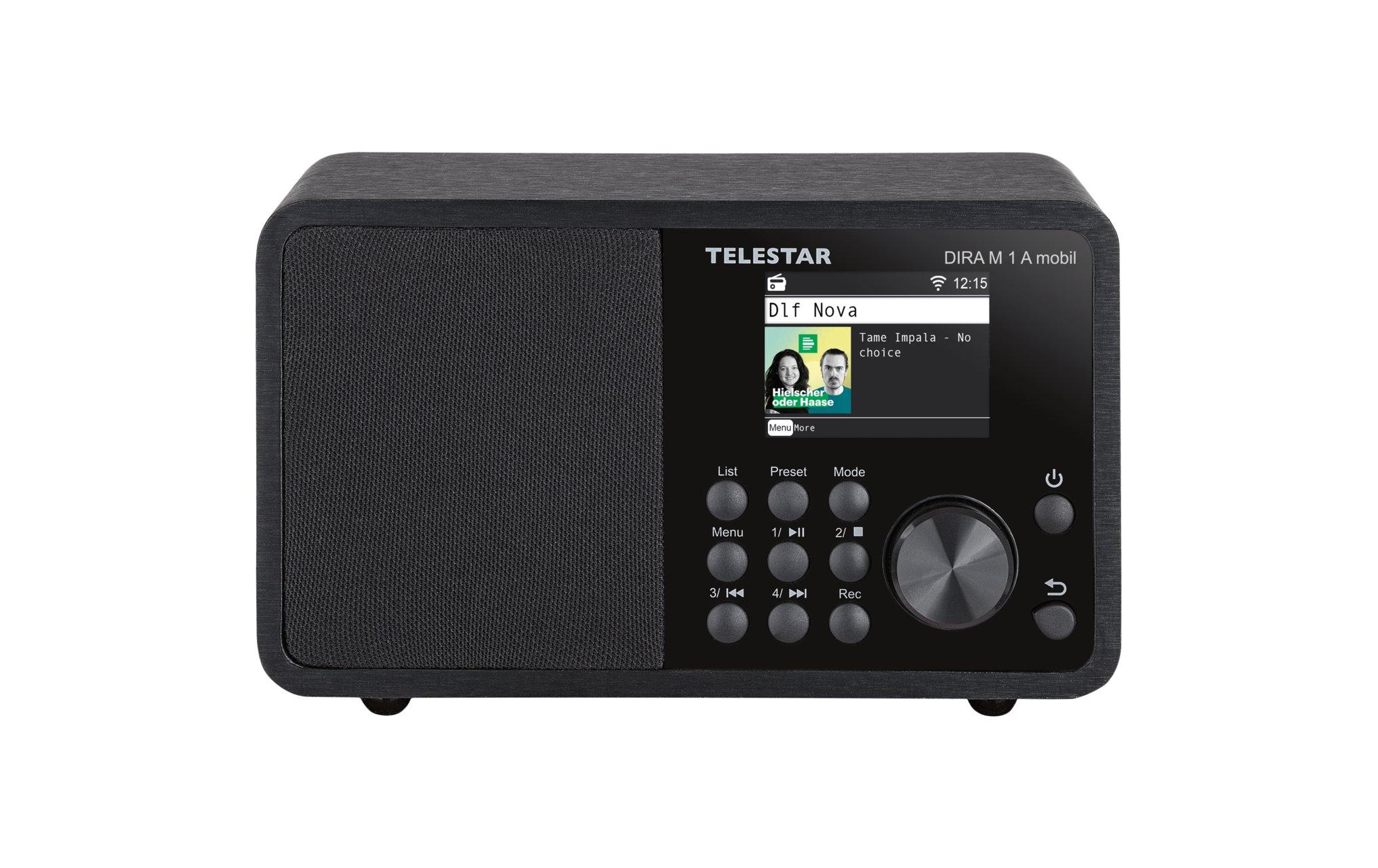 Internet Radio DIRA M 1 A mobil Schwarz<br>Kompaktes, akkubetriebenes Mono-Multifunktionsradio