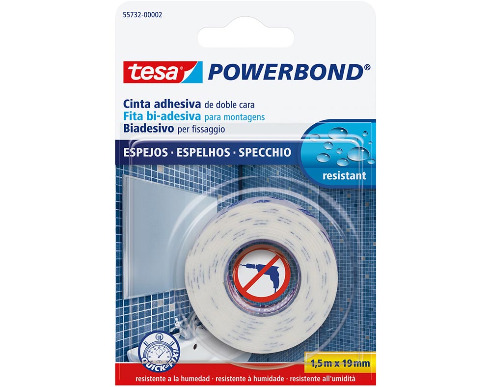 FITA BI-ADESIVA MONTAGEM ESPELHO TESA 1ROLO 1.5MX19MM