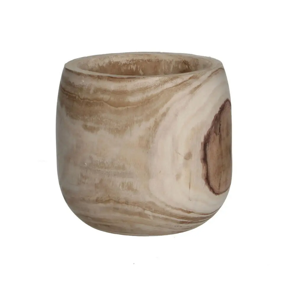 Mica Decorations Bloempot - hout - voor binnen en buiten - D24 cm