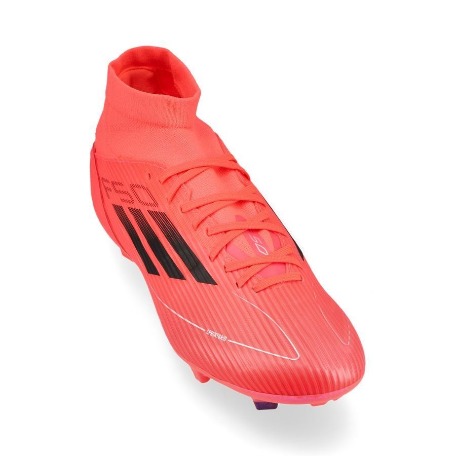 adidas F50 League Mid FG/AG Vivid Horizon - Turbo/Aurora Black/Argenté Femme
