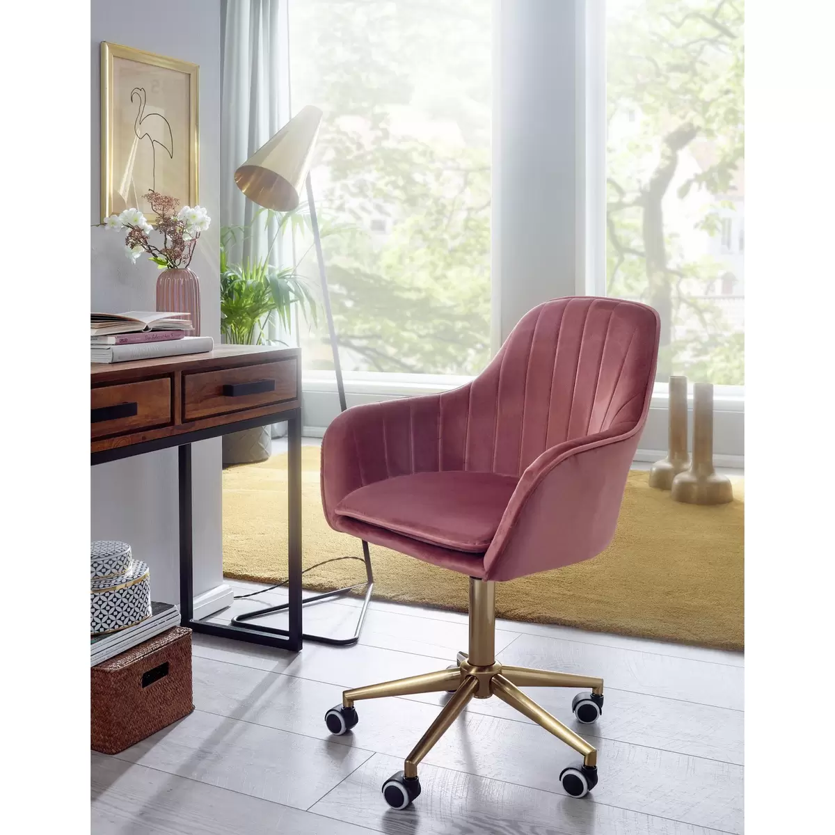 Bürostuhl Almeria gold,rosa