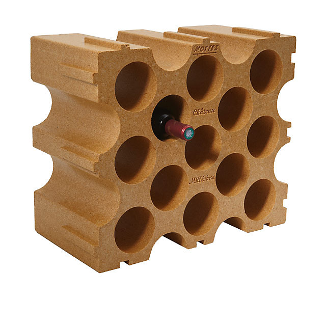 Casier 15 bouteilles en polystyrène coloris brique