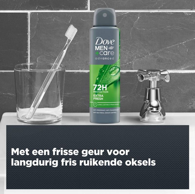 Dove Men+Care Advanced Anti-Transpirant Deodorant Spray - Extra Fresh - met anti-bacteriële geurbestrijding - 6 x 150 ml