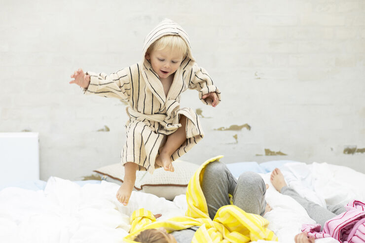 Bongusta Naram Kids Bathrobe Creme & ink