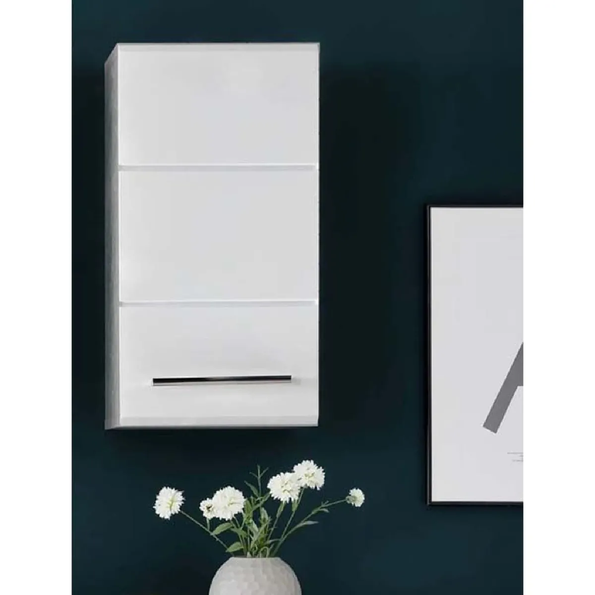 Trendteam Nano - Armoire murale blanc et gris ciment