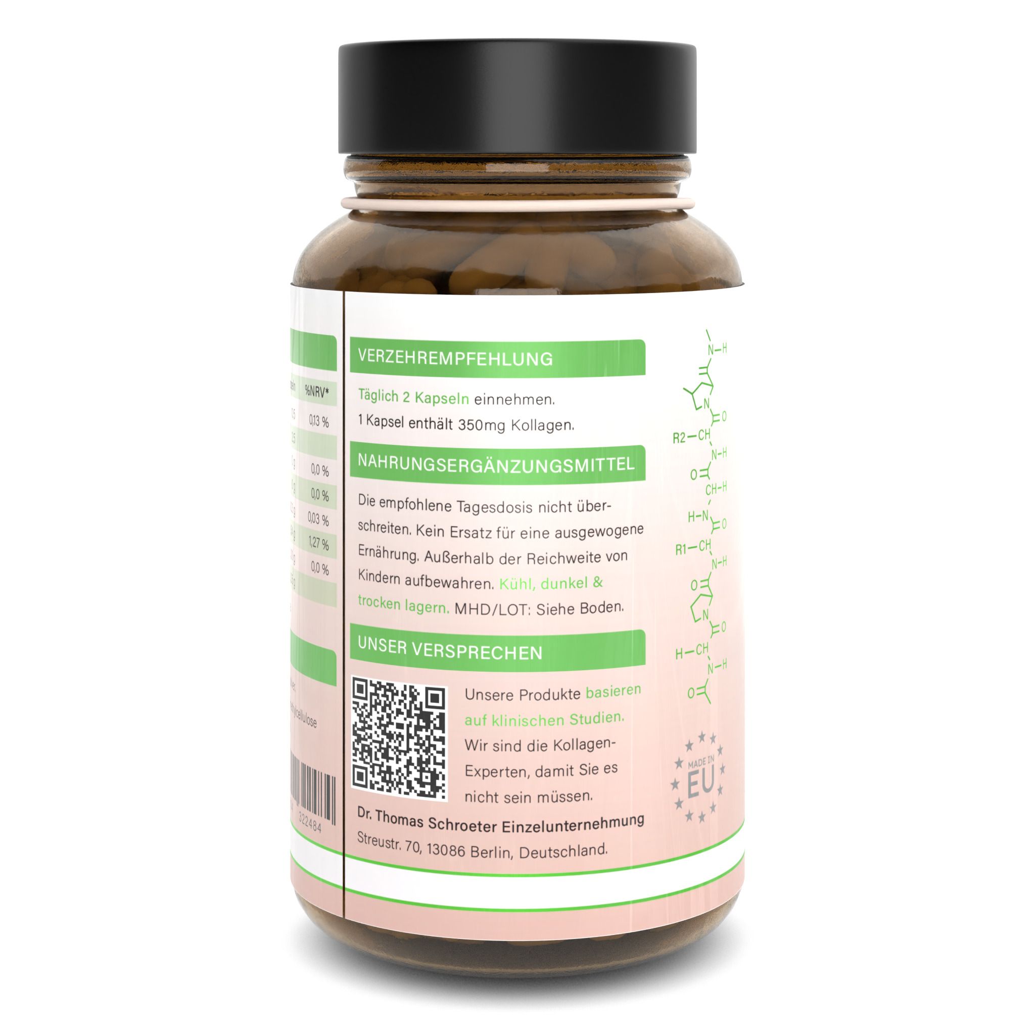 Kollagen Institut: Vegetarische Kollagen Kapseln mit Hyaluron und Elastin