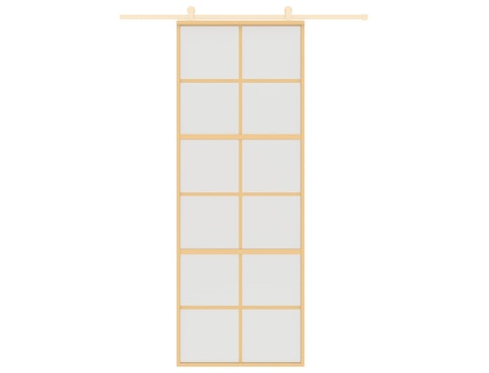 VIDAXL - Porte verre Porte coulissante doré 76x205 cm verre esg dépoli et alumini...
