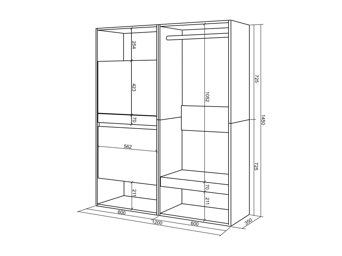 Meuble à Chaussures, 120x35x145 cm, Chambre à coucher, pièce, Vestiaire ouvert, Chêne