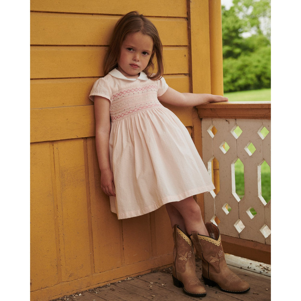 Køb COPENHAGEN COLORS Dusty Rose Comb. Smock Kjole W. Emb.
