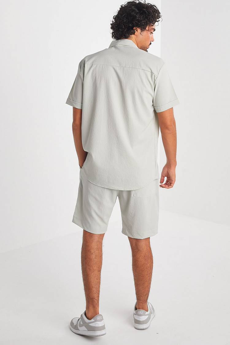 Ensemble 2 pièces chemise + short gris